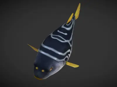 Puffer fish Low-poly 3D model