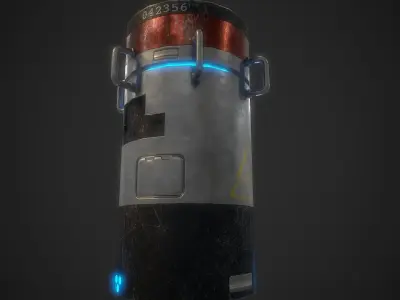 SciFi Barrels Low-poly 3D model
