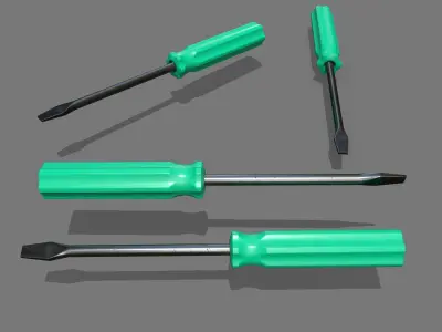 screwdriver Low-poly 3D model 14