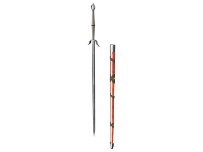 Fantasy Medieval Warrior Sword Low-poly 3D model