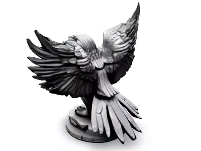 Mechanical Eagle Statue 3D Model Low-poly 3D model