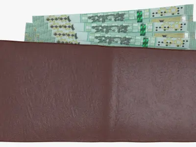 Lebanese 100000 Livres Wallet Money Purse 3D model
