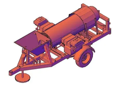Trommel 1 Line Axles 3D model