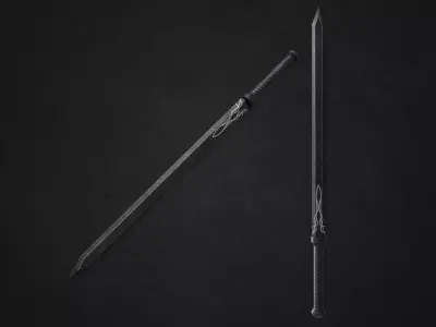 Dark blade Low-poly 3D model