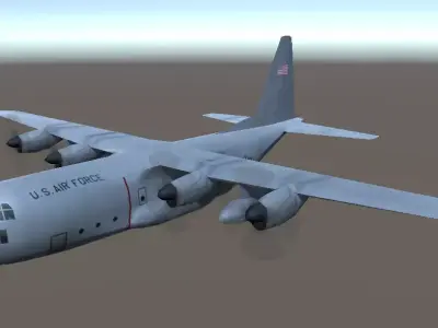 Lockheed C130 Hercules aircraft lowpoly 3d model Low-poly 3D model