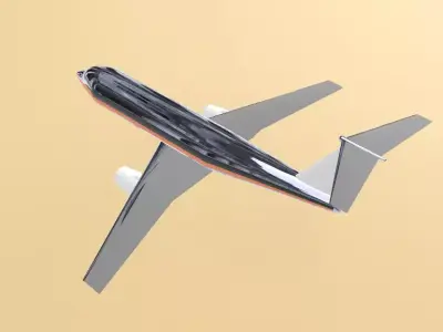 Fictional MDF-100 Inspired Twin-Jet Airliner Concept 3D model