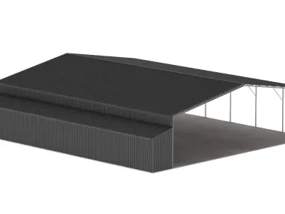 Easyhall Large Hay Shed Customizable Steel Storage 3D model