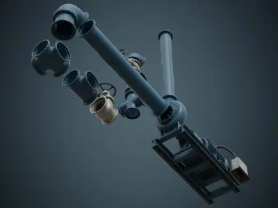 Water Pump 3B Low-poly 3D model
