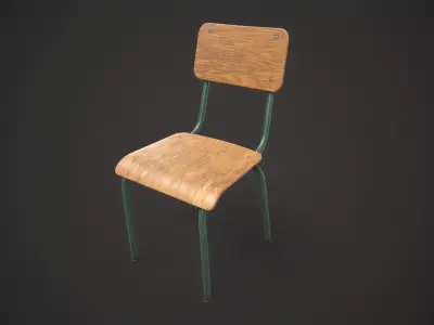 Industrial chair Low-poly 3D model