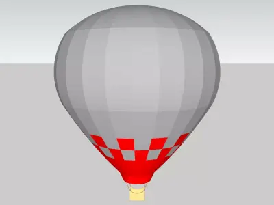 Hot Air Balloon Low-poly 3D model