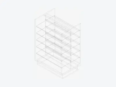 Shelving - Library - Integral - Convertible Low-poly 3D model