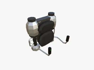 Jetpack Low Poly E05 - SciFi Character Design Low-poly 3D model