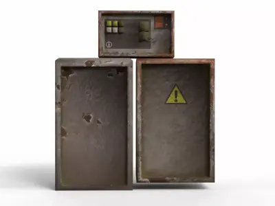 Electric Boxes Low-poly 3D model