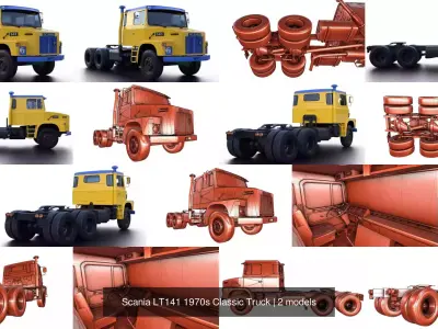 Scania LT141 1970s Classic Truck 3D Model Pack