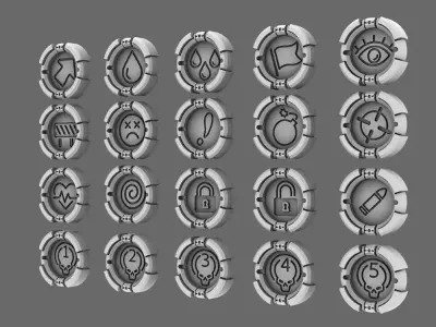 Deathbots OPR-GDF Tokens 3D print model