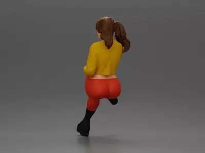 Stylish Woman Relaxing with Confident Poise 3D print model