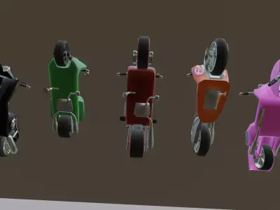 scooter simple lowpoly Low-poly 3D model