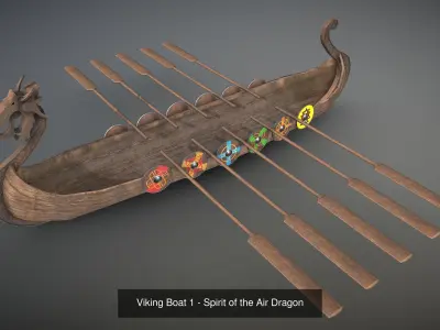Viking Warrior Spirit Boats Collection 3D Model Pack