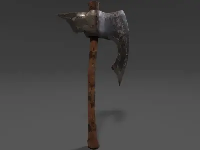 Battle axe Low-poly 3D model 30
