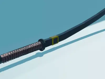Japanese Katana with Sheath Dual-Tone Blade - Game Ready Weapon 3D model