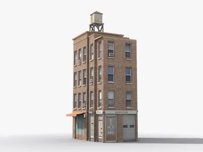 Apartment Building x23 Low-poly 3D model