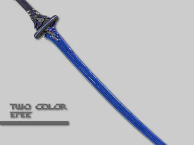 Two Colors Epee Low-poly 3D model