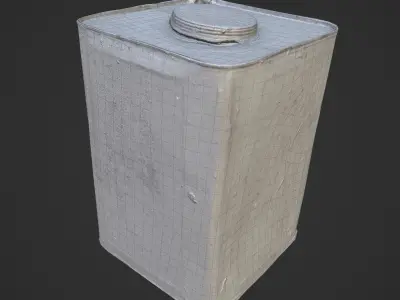 Scanned Rusty Oil Can Low-poly 3D model