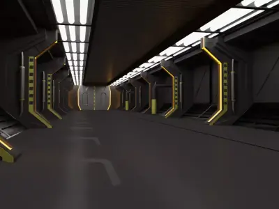 sci-fi  corridor 3D model purchase