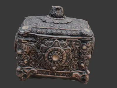 Ornate Box Scan Low-poly 3D model