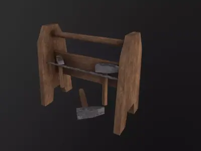 Blacksmith Tool Rack  3D Model Low-poly 3D model