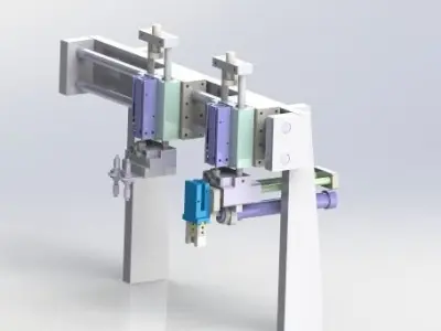 Gantry load and unload mechanism 3D model