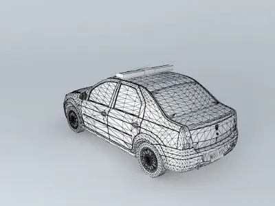 Dacia Logan  Ontario Provincial Police Car Free 3D model