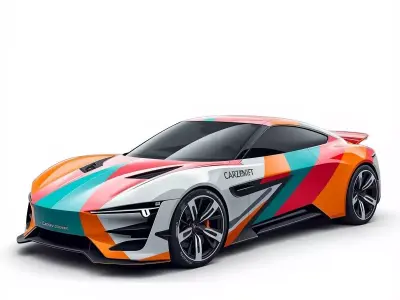 Experimental Colorway Car Concept Low-poly 3D model