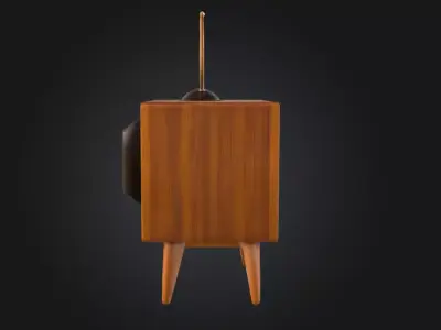 Retro Television Set Low-poly 3D model
