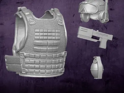 Defence City Kit 3D printable file for Action Figures 3D print model