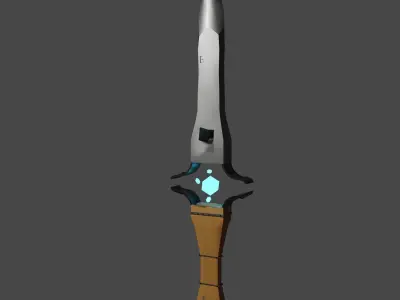 Sword with crystals Weapon PBR low-poly game ready Low-poly 3D model