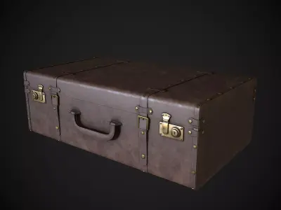 Vintage Suitcase Low-poly 3D model