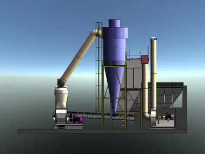 CALCITE FACILITY 0-160 MICRON 40 TONS -hour COMPLETE PROJECT 3D model