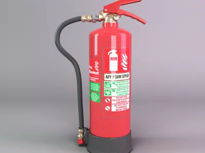 Foam fire extinguisher Low-poly 3D model