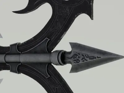 Medieval Battleaxe Low-poly 3D model