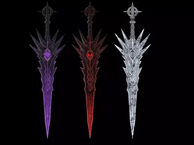 Stylized fantasy blade Low-poly 3D model