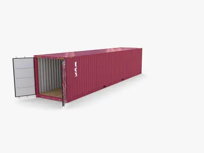 40ft Shipping Container Tex v1 3D model
