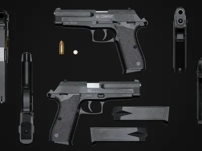 G2 Combat Pistol Free low-poly 3D model