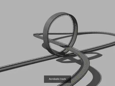 THREE ACROBATIC TRACKS 3D Model Pack