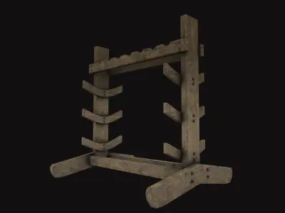 Medieval Weapon Rack Low-poly 3D model buy