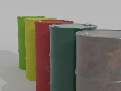 Industrial Barrel Collection Low-poly 3D model