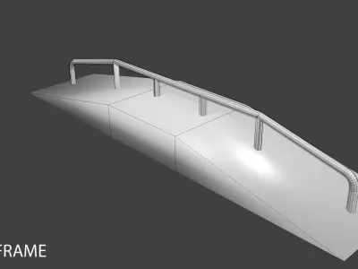 Skateboard Track - Sloped rail 3D model