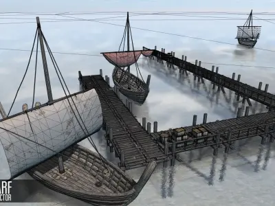 Wharf Constructor Low-poly 3D model