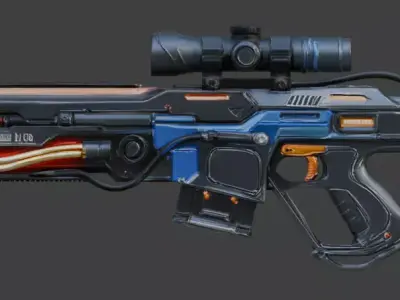 Futuristic Sci-Fi Gun 3D Model 3D model