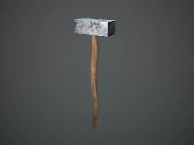 sledgehammer Low-poly 3D model 2